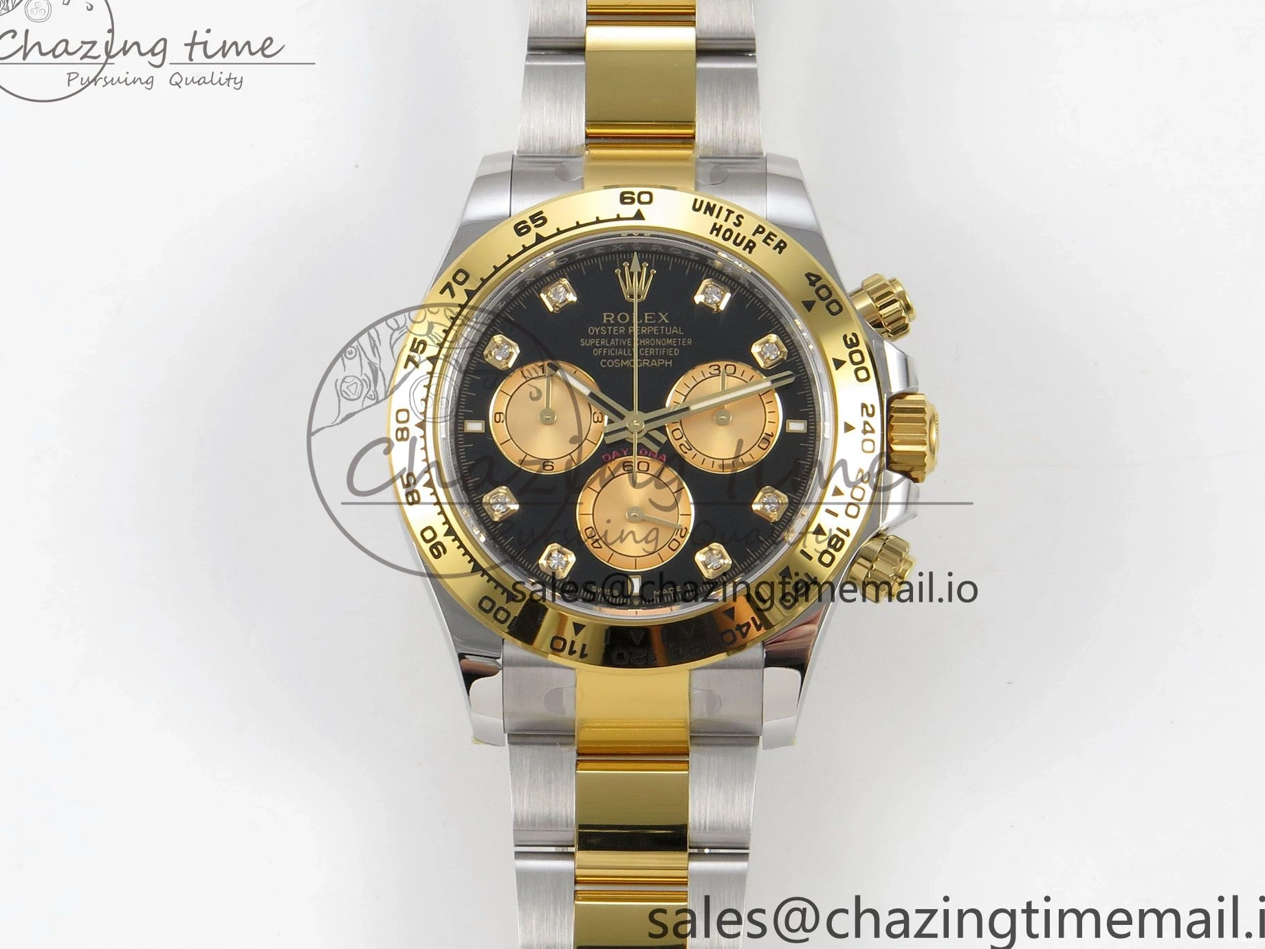 on Dial YG SS YG Edition Diamonds Bracelet THBF 126503 Black 1:1 Best SH4131 Daytona 0509